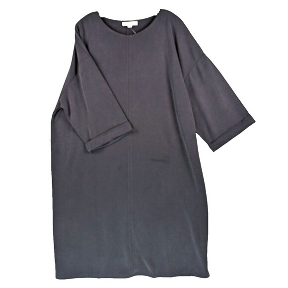 Pure Jill J Jill Sand Washed Dress Size XL Soft Black Pockets Relaxed - Picture 1 of 13